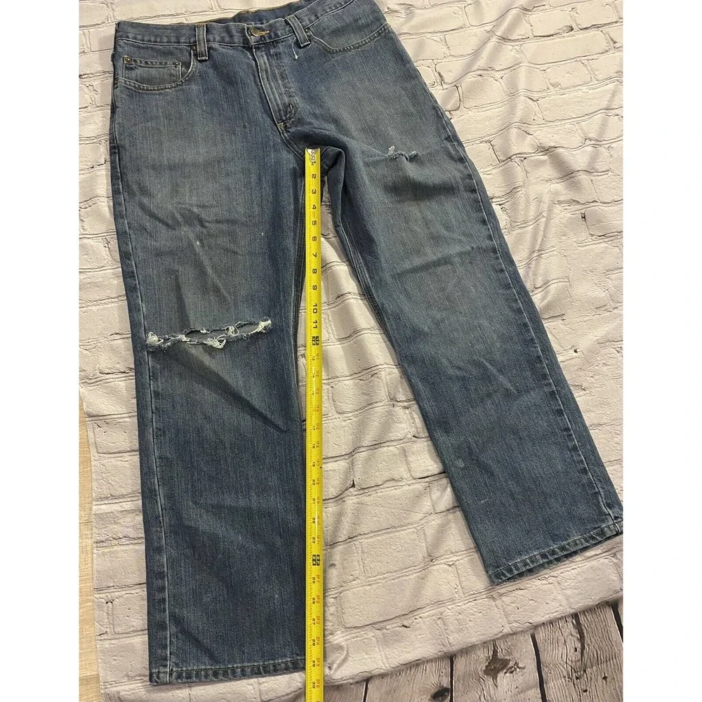 Vintage Mens Carhartt Blue Jeans CLEAN Size 34x29 Distressed Denim Pants Ripped
